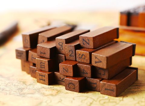 70 Piece Wooden Alphabet and Number Stamp Set Stamp Blocks Best Toy Store