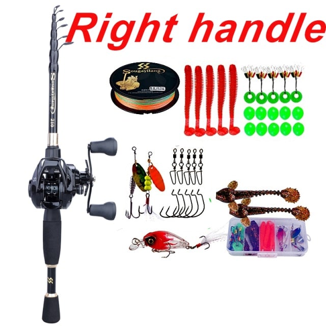 Carbon Fibre Fishing Rod and Reel Complete Starter Kit Fishing Rods Best Toy Store Right 1.8 m