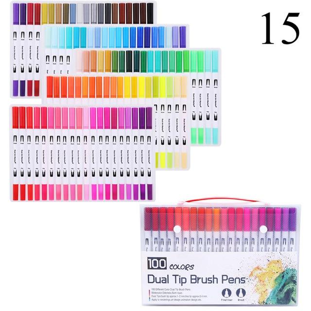 Dual Tip Non-Toxic Marker Pens Markers & Highlighters Best Toy Store 100 Colours White