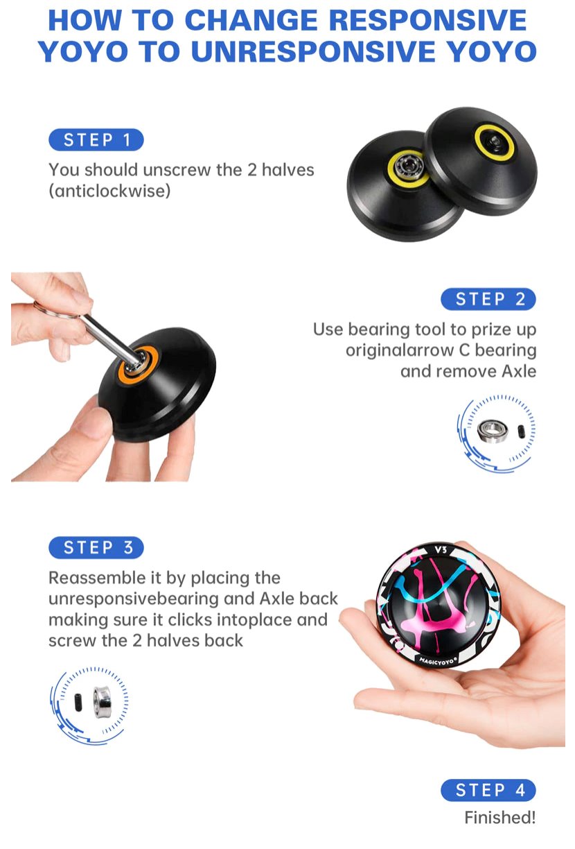 MAGICYOYO V3 Professional Metal Responsive YoYo Yoyos Best Toy Store