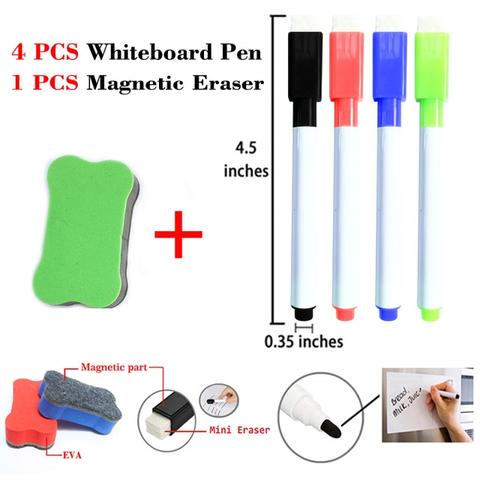 Magnetic Flexible Whiteboard for Refrigerator Dry-Erase Boards Best Toy Store 4 Pens + Dry Eraser Set Only