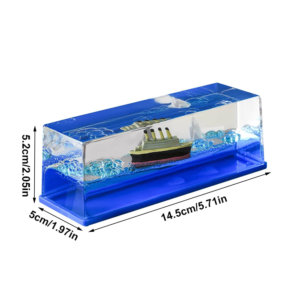 Titanic & Black Pearl Ship In Fluid Box Activity Toys Best Toy Store Titanic