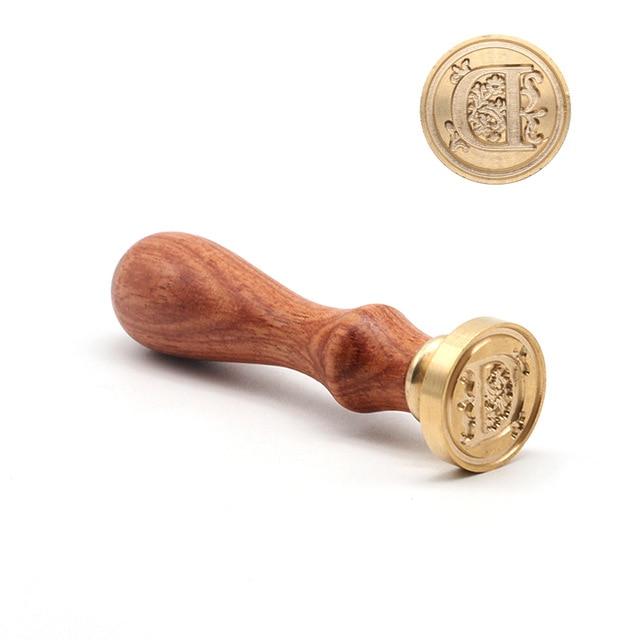 Vintage Wax Seal Alphabet Stamp Stamp Blocks Best Toy Store D + Handle
