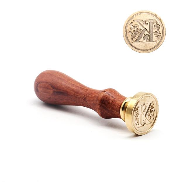 Vintage Wax Seal Alphabet Stamp Stamp Blocks Best Toy Store K + Handle