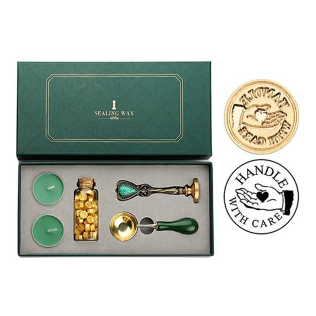 Vintage Wax Seal Stamp Kit Stamp Blocks Best Toy Store Handle with Care