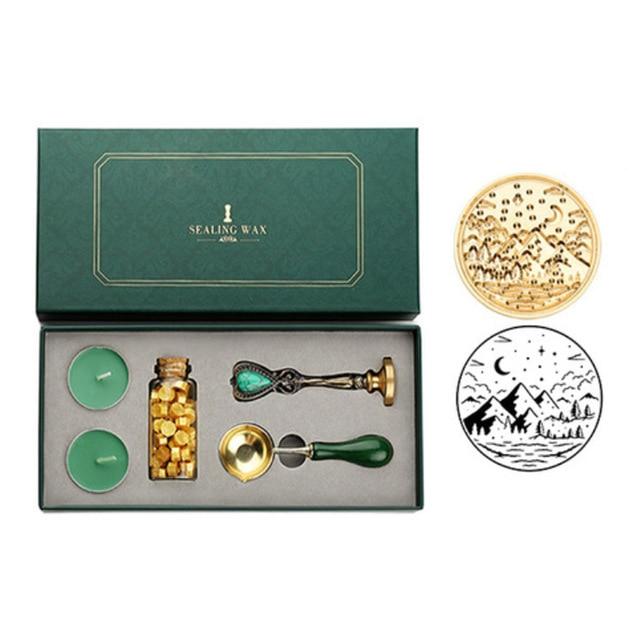 Vintage Wax Seal Stamp Kit Stamp Blocks Best Toy Store Mountains and Plains