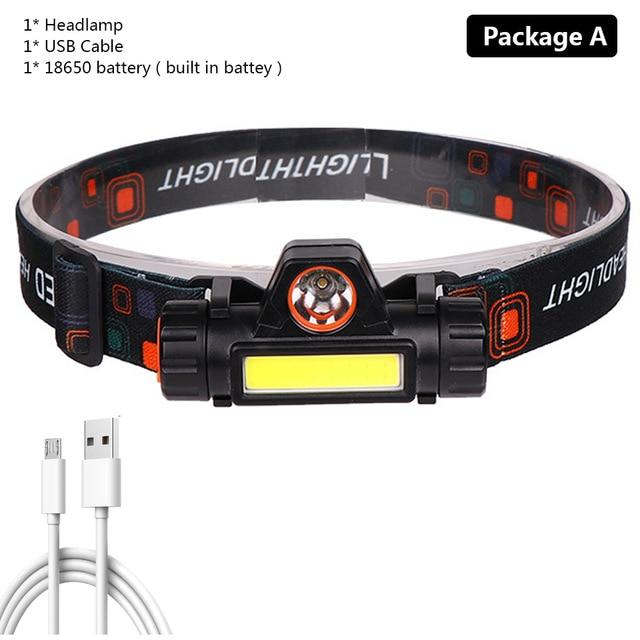 Waterproof Rechargeable Dual LED Head Torch Torches & Headlamps Best Toy Store Package A