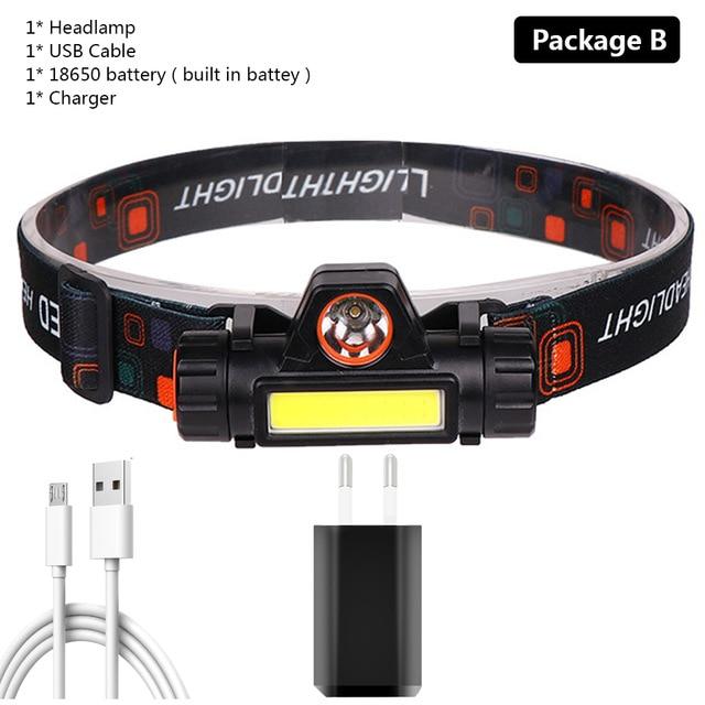 Waterproof Rechargeable Dual LED Head Torch Torches & Headlamps Best Toy Store Package B