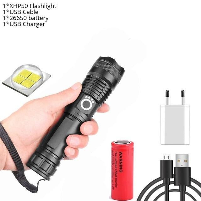 Waterproof Rechargeable LED Torch 500m Torches & Headlamps Best Toy Store Package 1