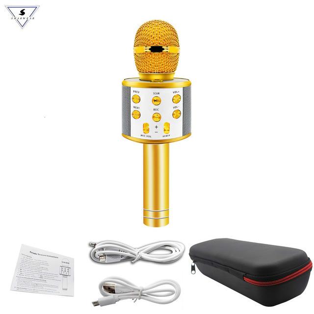 Wireless Karaoke Bluetooth Microphone Speaker Karaoke Systems Best Toy Store Gold