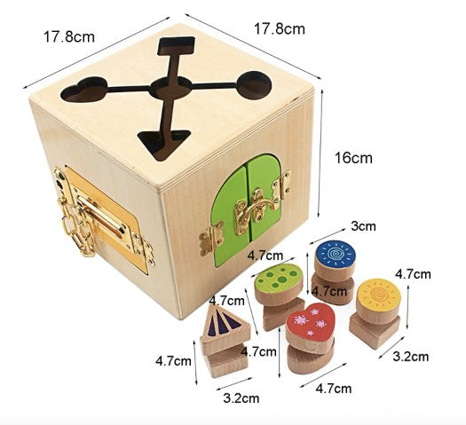 Wooden Shapes Latches and Locks Box Baby Activity Toys Best Toy Store