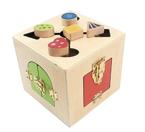 Wooden Shapes Latches and Locks Box Baby Activity Toys Best Toy Store