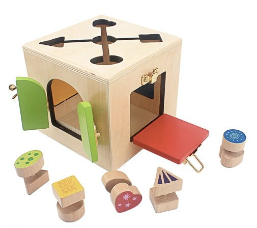 Wooden Shapes Latches and Locks Box Baby Activity Toys Best Toy Store