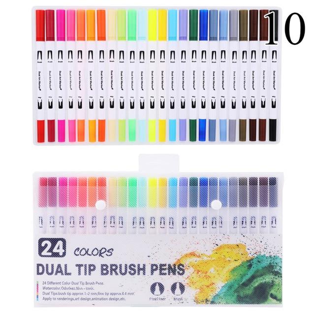 Dual Tip Non-Toxic Marker Pens Markers & Highlighters Best Toy Store 24 Colours White 