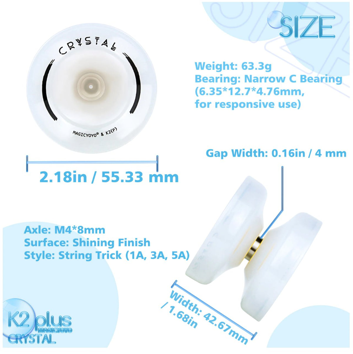 MAGICYOYO K2 CRYSTAL Dual YoYo Yoyos Best Toy Store 