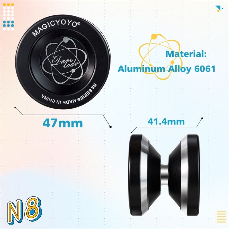 MAGICYOYO N8 Professional Unresponsive Aluminum YoYo Yoyos Best Toy Store 