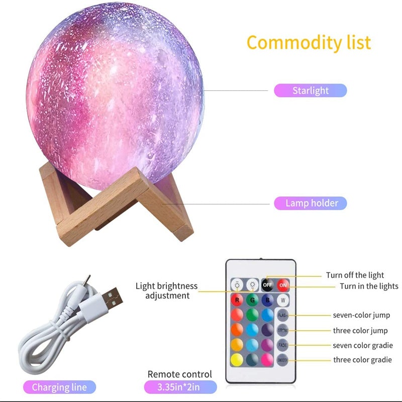 Moon Light Lamp & Stand 16 Colours Night Lights & Ambient Lighting Best Toy Store 