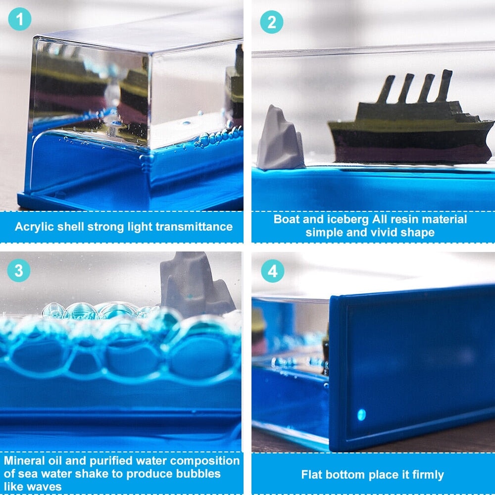 Titanic &amp; Black Pearl Ship In Fluid Box Activity Toys Best Toy Store 