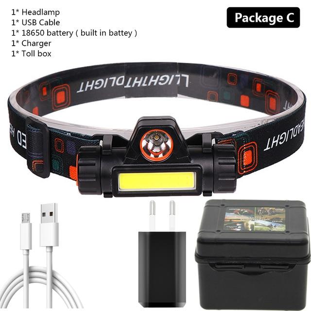 Waterproof Rechargeable Dual LED Head Torch Torches & Headlamps Best Toy Store Package C 