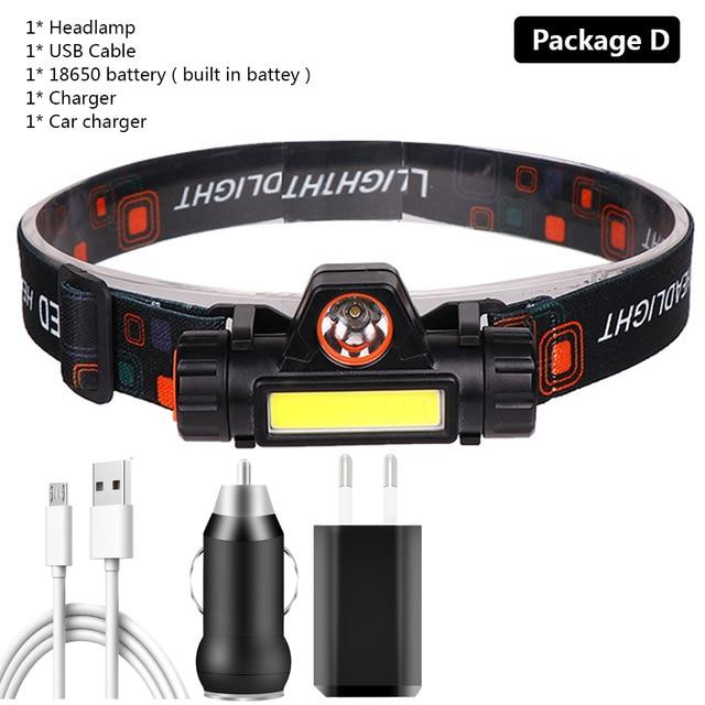 Waterproof Rechargeable Dual LED Head Torch Torches &amp; Headlamps Best Toy Store Package D 
