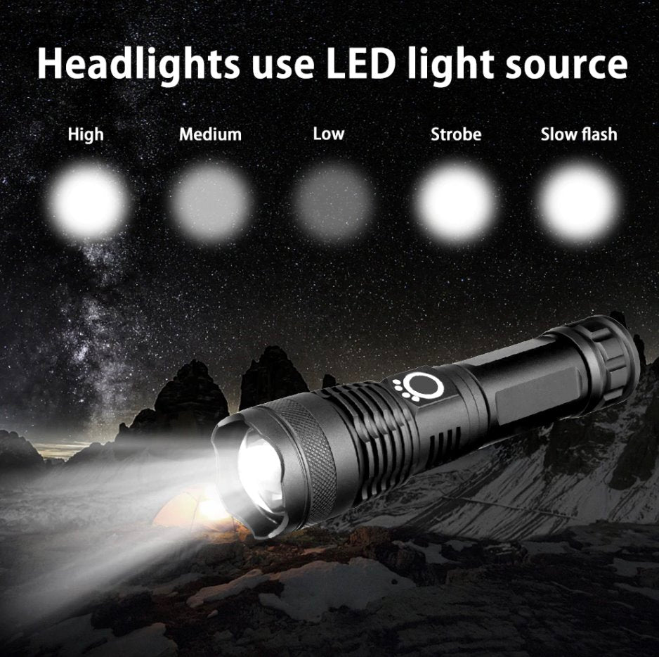 Waterproof Rechargeable LED Torch 500m Torches &amp; Headlamps Best Toy Store 